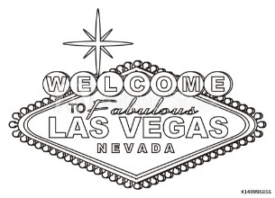 Bild på Las vegas casino  America USA illustration cartoon symbol city poker city of sins  travel famous  illustration signboard black and white